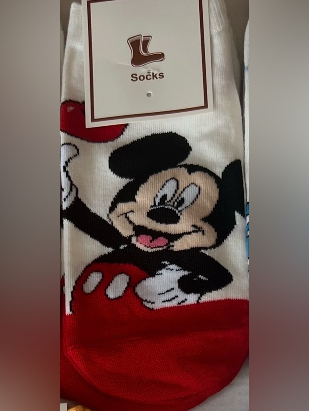 Fashion Mouse Graphic Ankle Socks - White, Black, Red